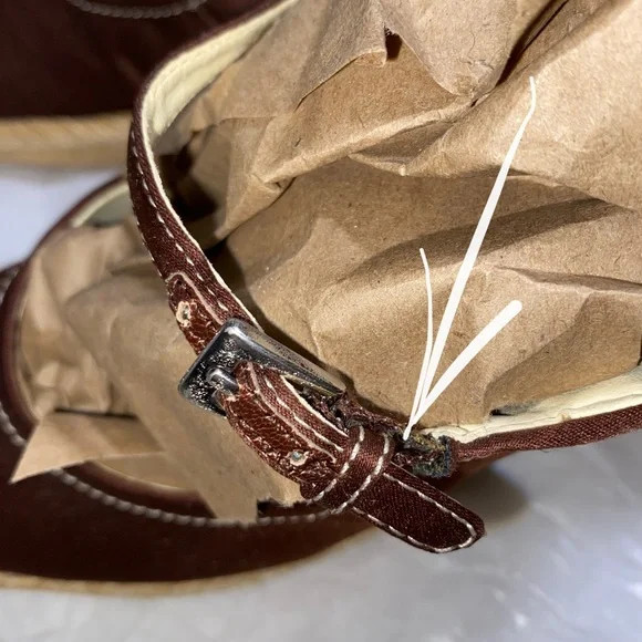 🎀5/$25🎀 FRANCO SARTO Queen Chocolate Brown Wedge Size 6.5 - Picture 6 of 10